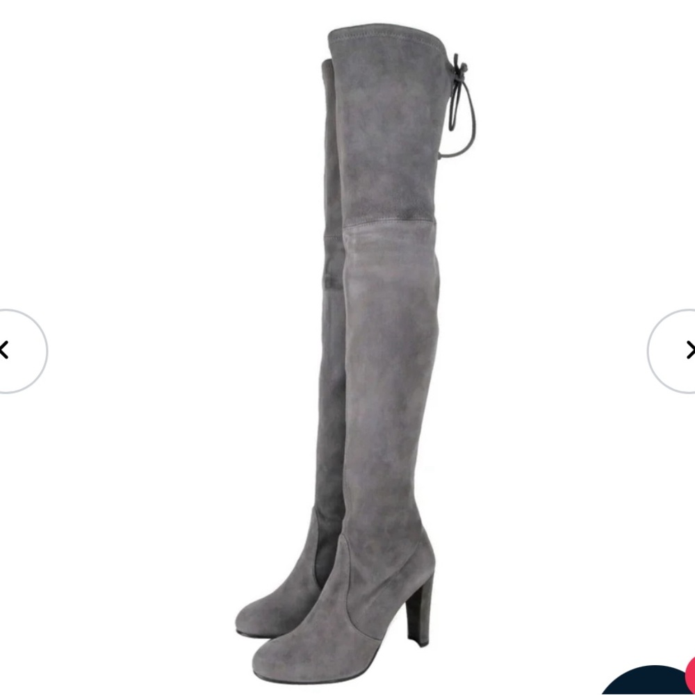 Stuart Weitzman Highland Slate Suede Size 37 - image 2